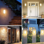 Applique Murale Extérieur LED, Luminaire Extérieur Ovale Noir, Extérieur Éclairage Protégée IP54 Etanche